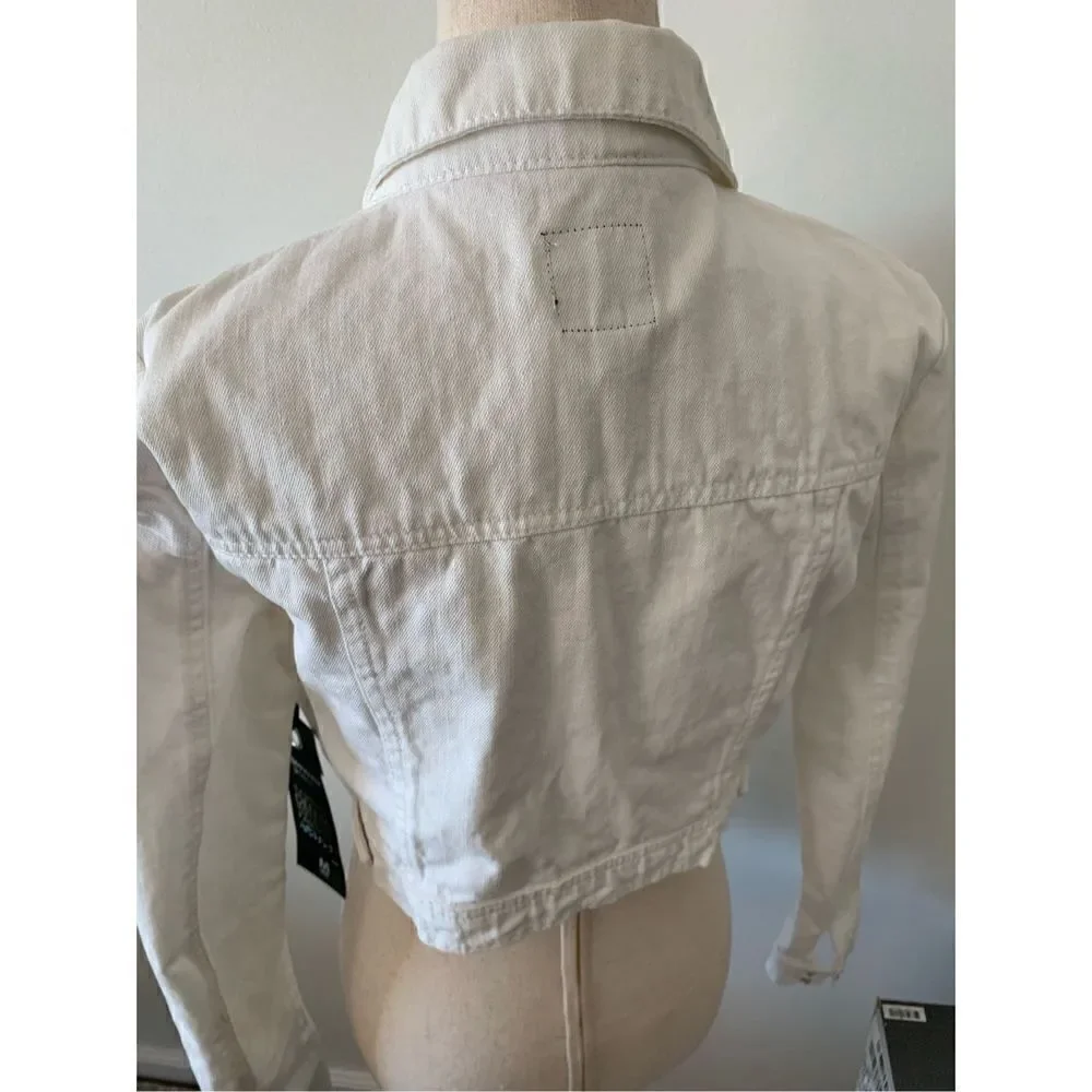 Highway jeans white cropped jacket size medium - Picture 3 of 5